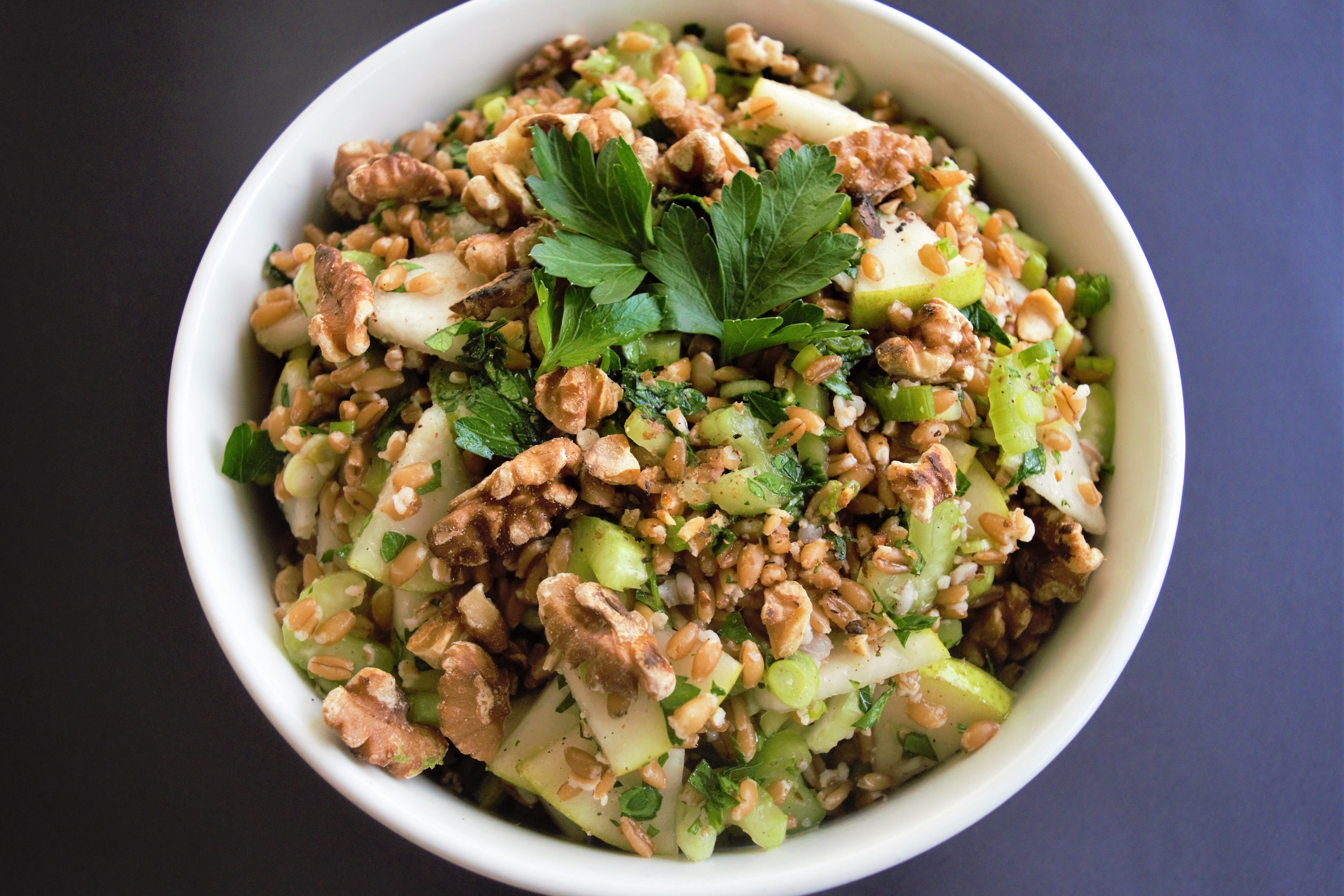 Vegan Farro and Pears Salad