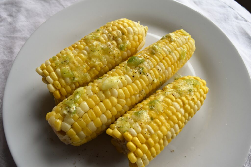 Corn with Scallion Vegan Butter 