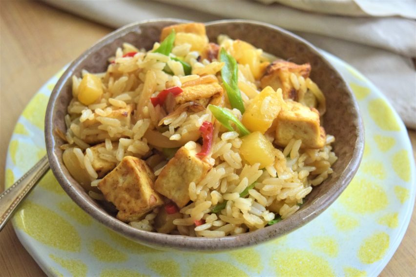 Vegan Pineapple Fried Rice With Tofu