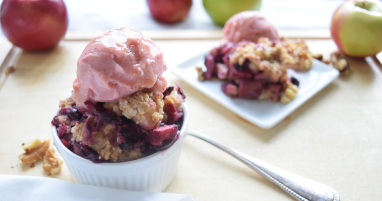 Vegan Blueberry, Apples and Coconut Crumble