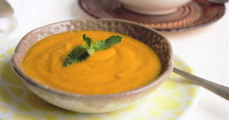 Vegan Carrot and Sweet Potato Soup with Tarragon