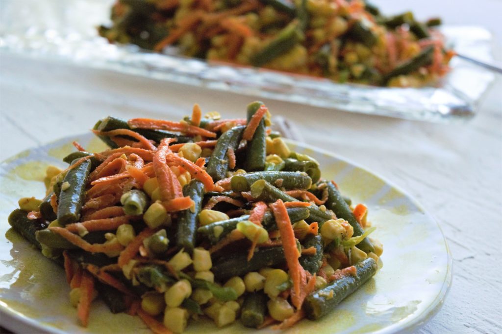 easy green bean, corn, and carrot salad