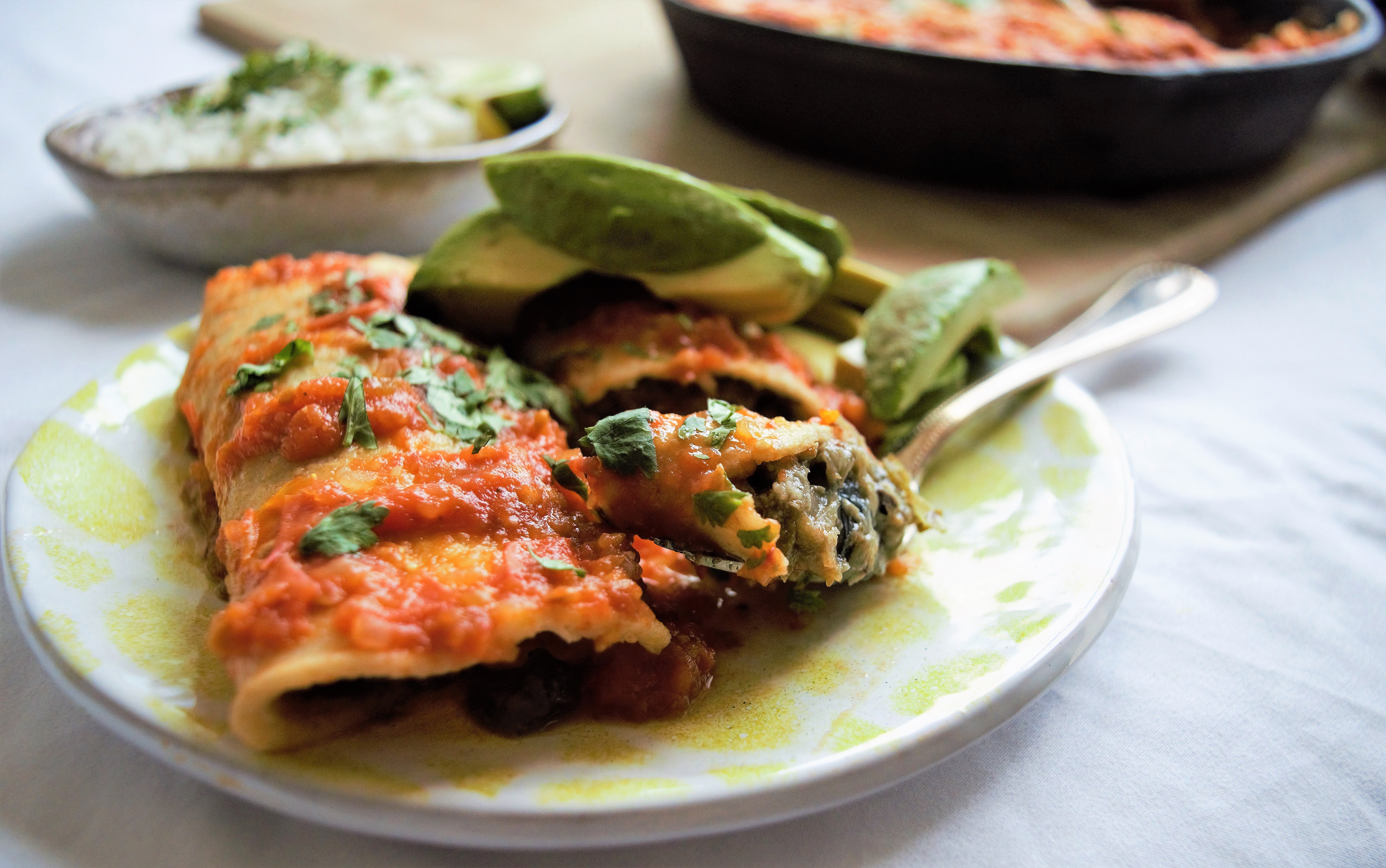 You are currently viewing Easy Vegan Eggplant Enchiladas