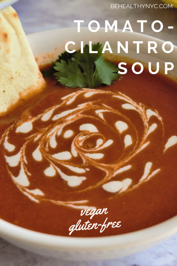 This vegan tomato and cilantro soup is so good you will want to use it as a tomato sauce! super easy to make and it is finished in no time.