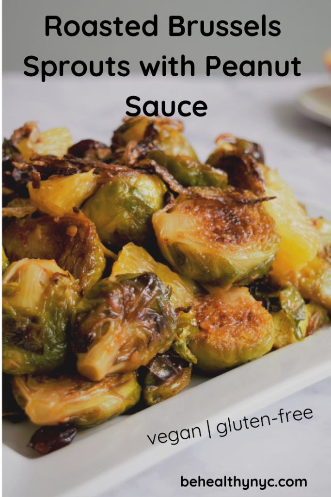 This brussels sprouts with peanut sauce is a delicious side dish to celebrate the Holidays. Easy to make and incredibly tasty.