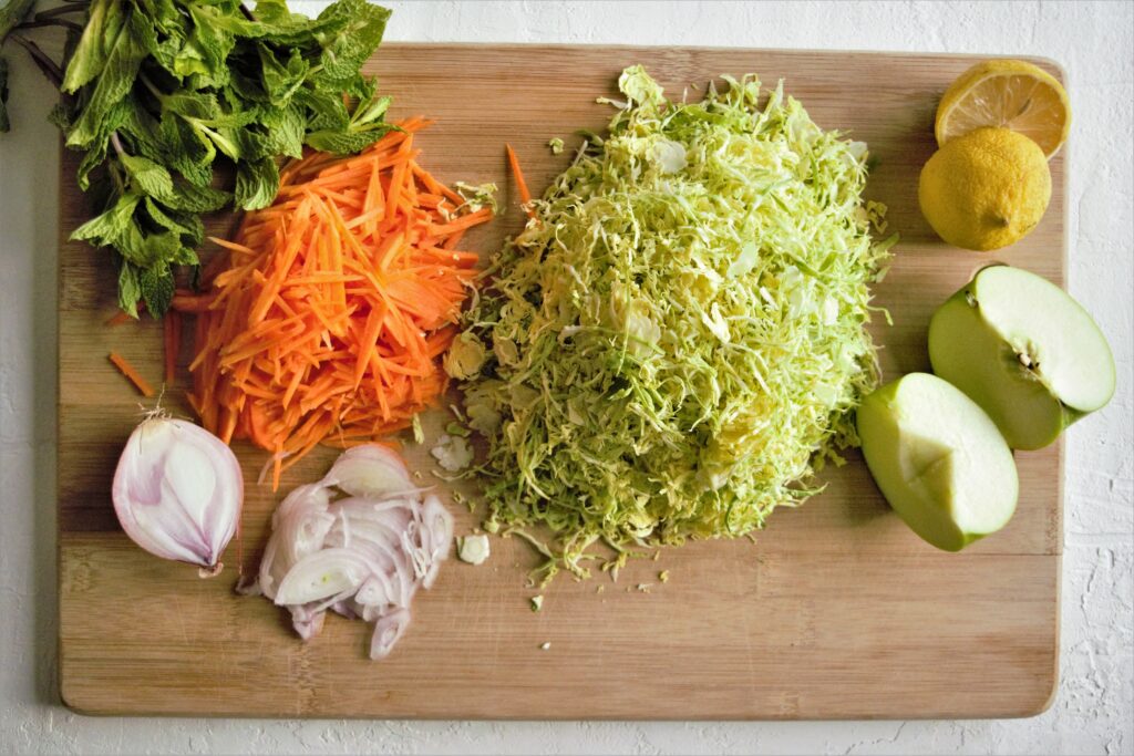 Vegan Lemony Brussels Sprout Slaw