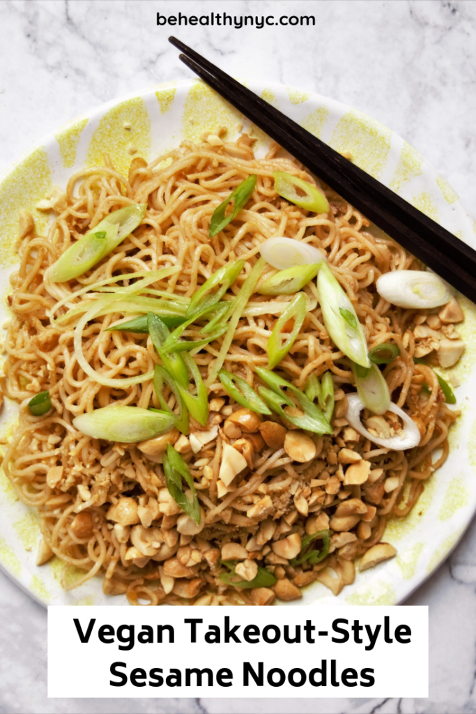 Classic Vegan Takeout-Style Sesame Noodles. So easy and delicious to make you won't ever order takeout noodles from a restaurant again!