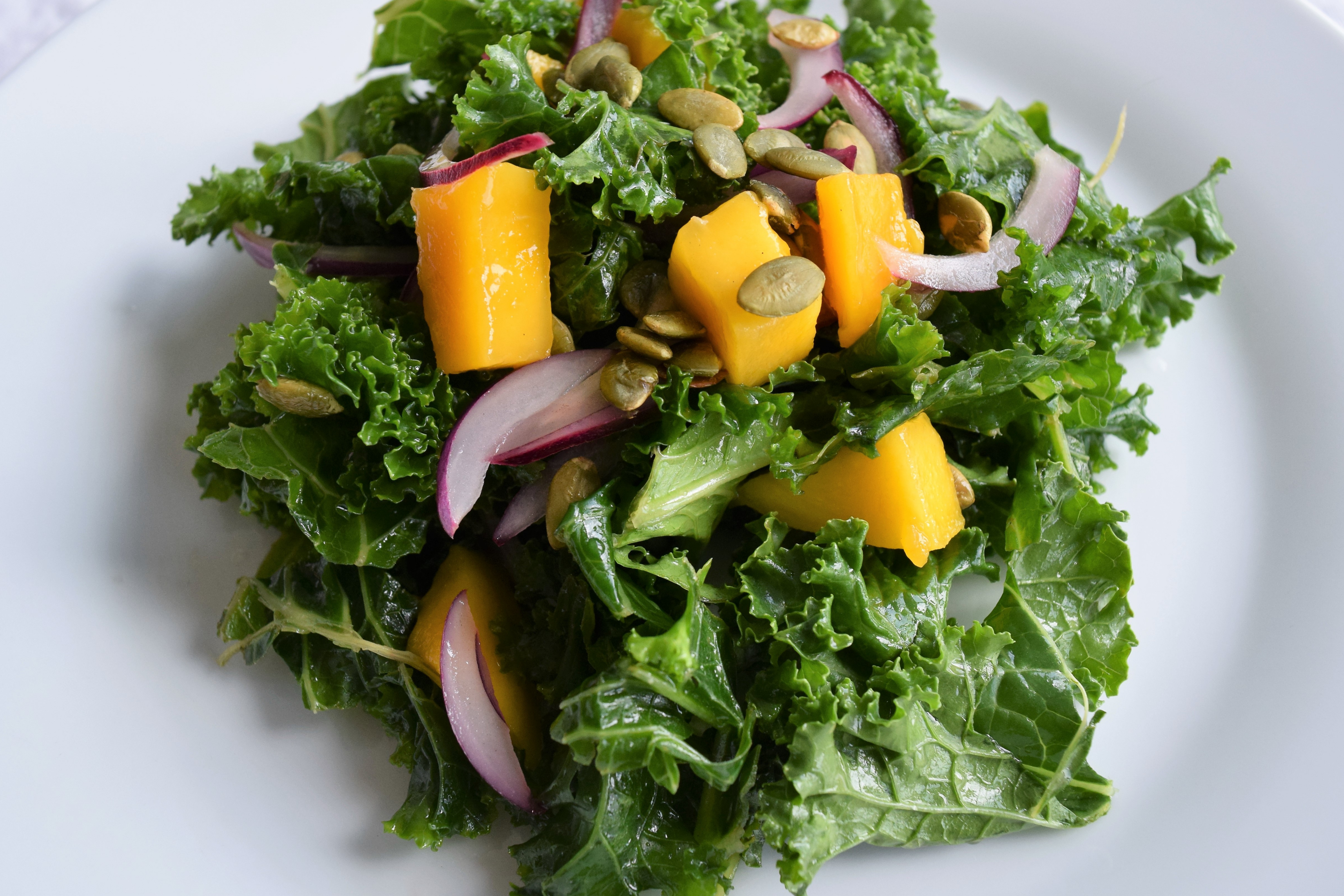 Vegan Massaged Kale and Mango Salad