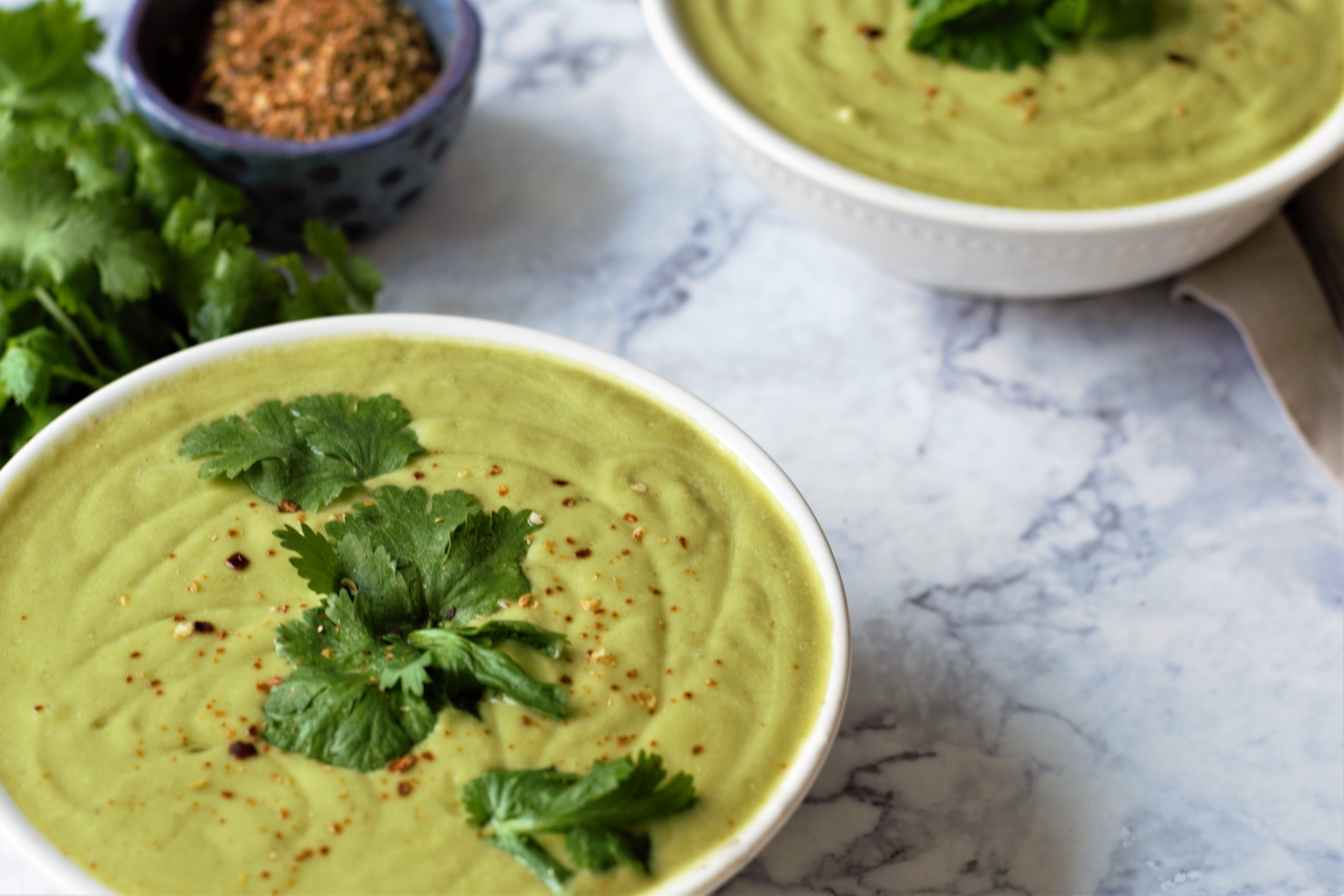 Gluten Free and vegan Chilled Avocado Soup Recipe
