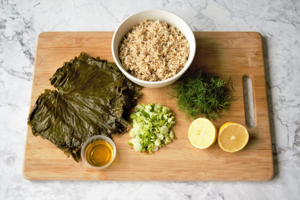 Vegan Lemony Stuffed Grape Leaves - Dolmas