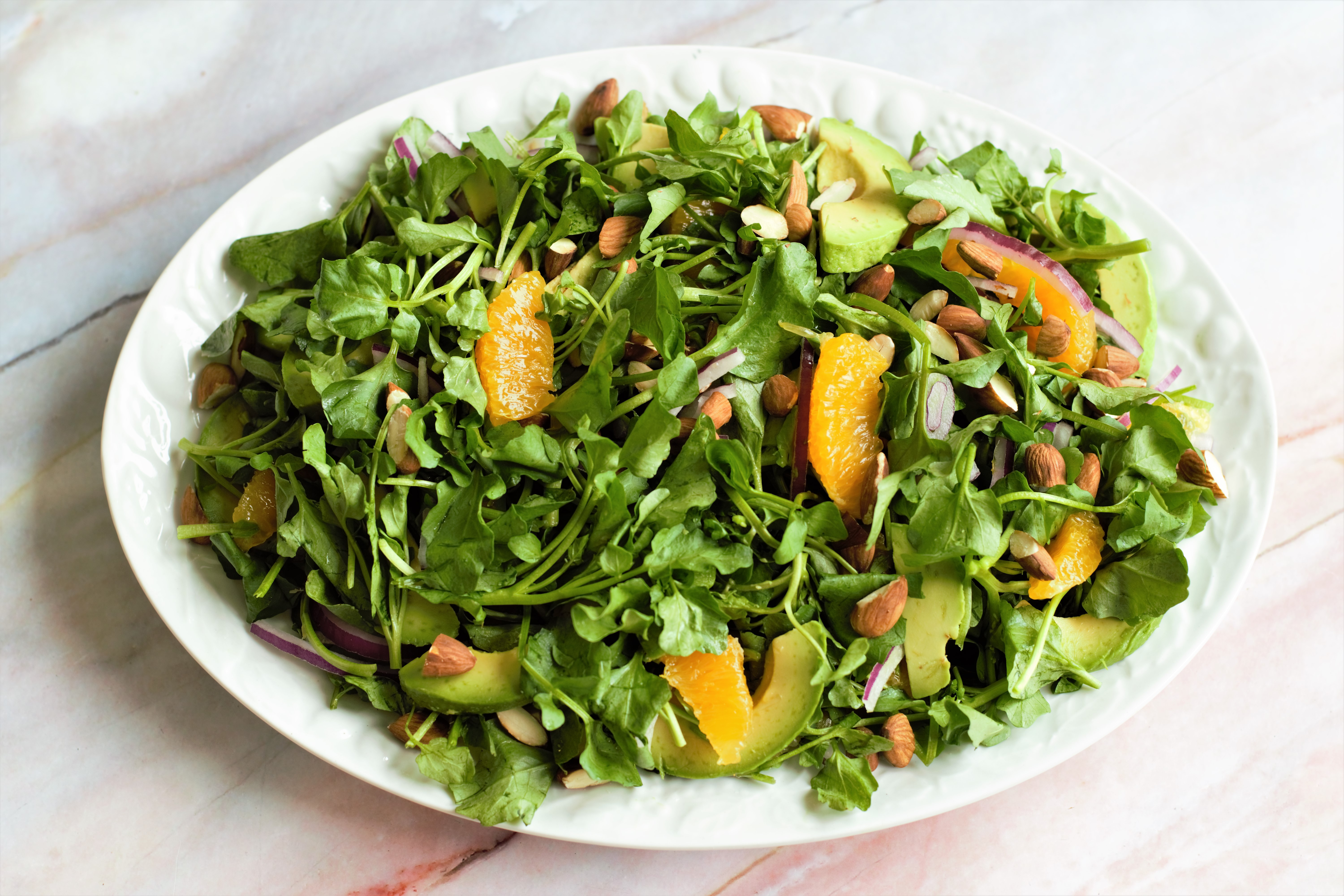 simple and easy Watercress, Avocado, and Oranges Salad