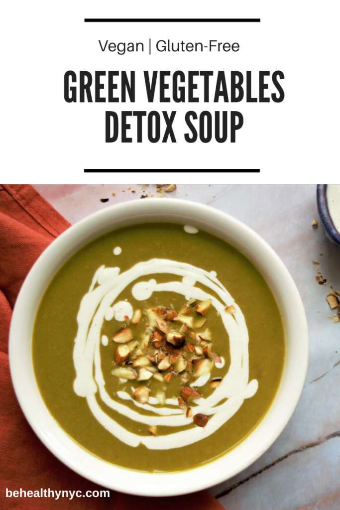 This delicious vegan creamy green vegetable soup is an excellent way to detoxify the body and boost your metabolism.